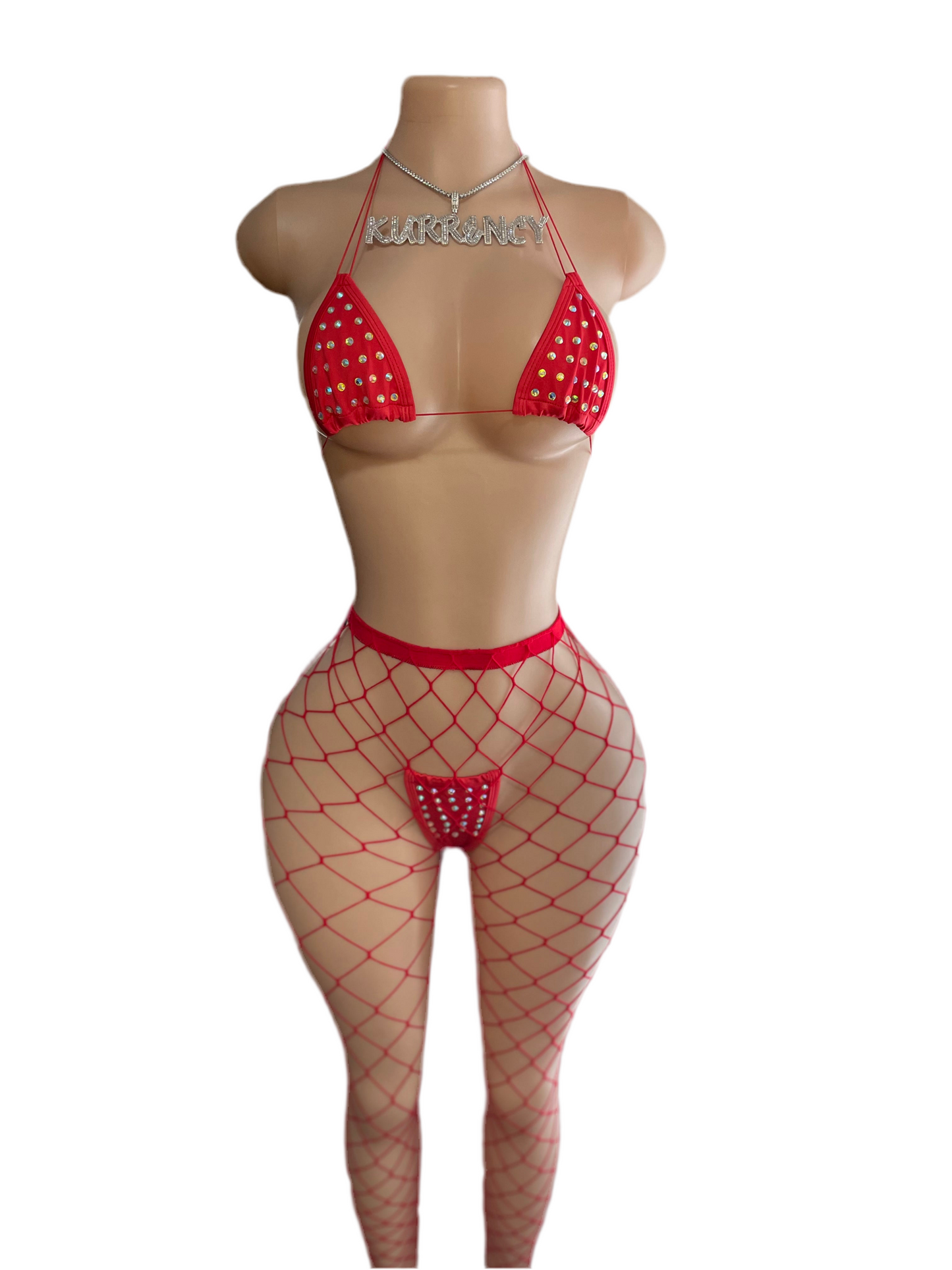 Red Fishnet Legs