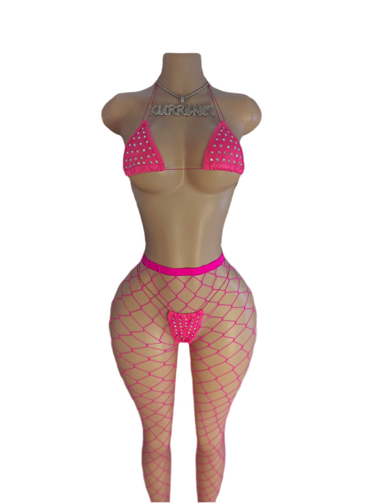 Hot Pink Fishnet Legs