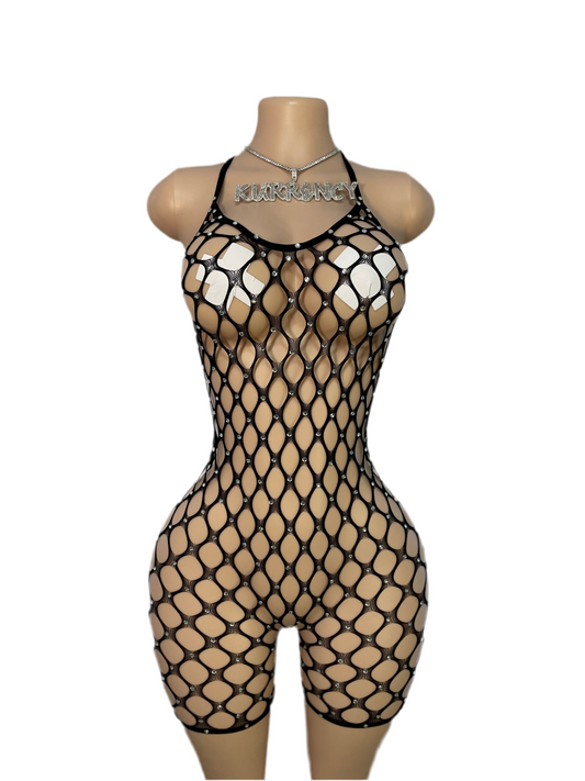 Black Rhinestone Mesh