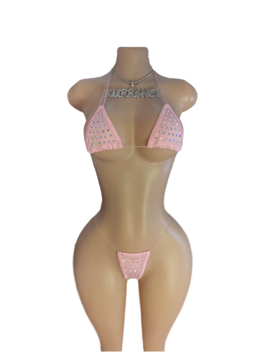 Rhinestone Bikini Light Pink